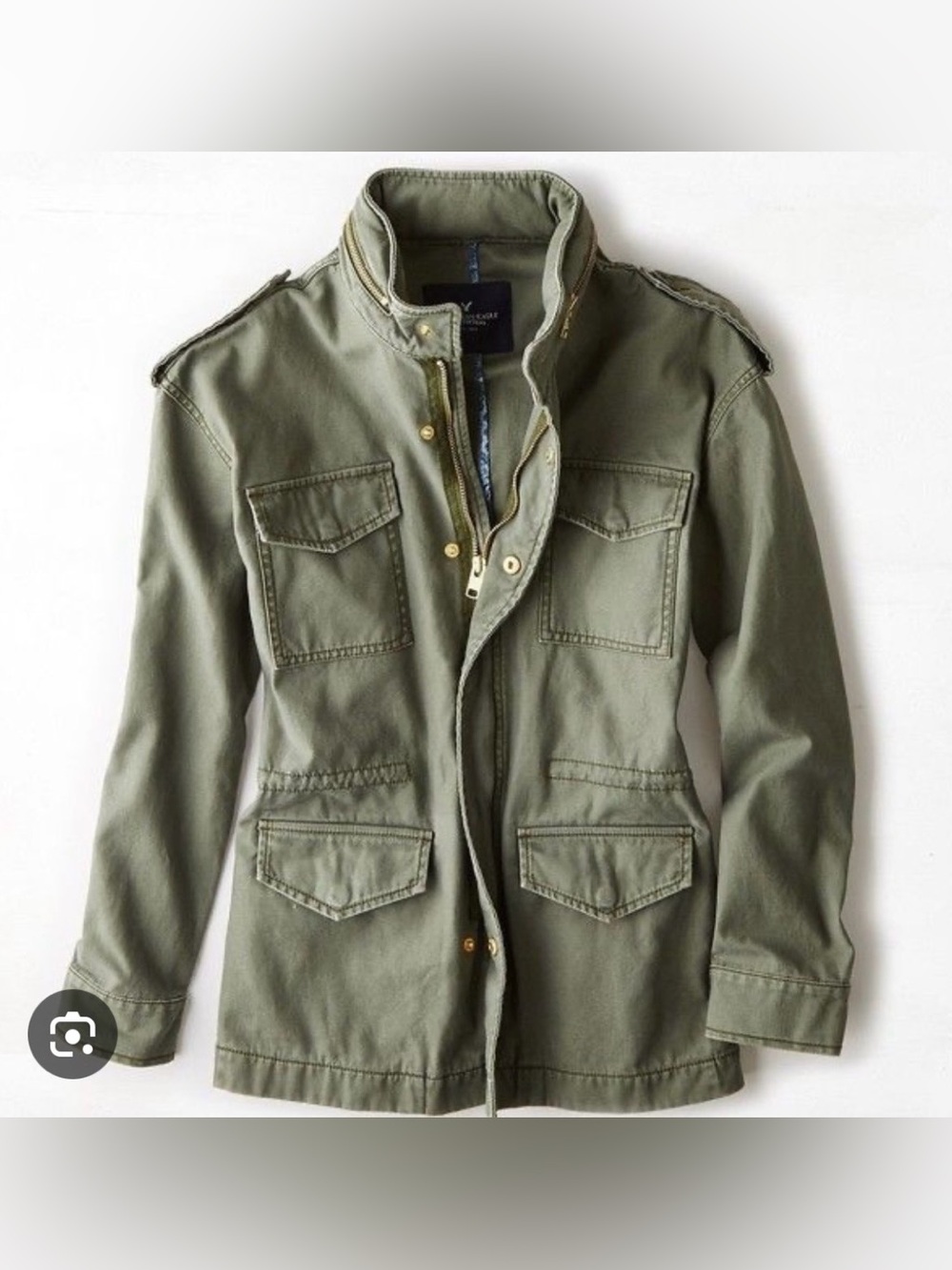 NWOT- American Eagle Outfitters, women’s green cotton field jacket, size S